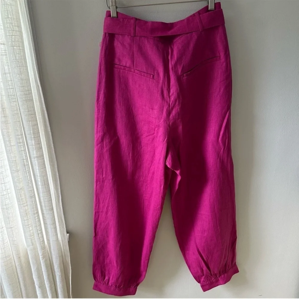NWOT FARM Rio Pink Belt Linen Pants